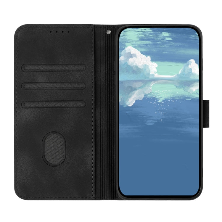 For Samsung Galaxy S25 5G Line Pattern Skin Feel Leather Phone Case(Black) - Galaxy S25 5G Cases by PMC Jewellery | Online Shopping South Africa | PMC Jewellery | Buy Now Pay Later Mobicred