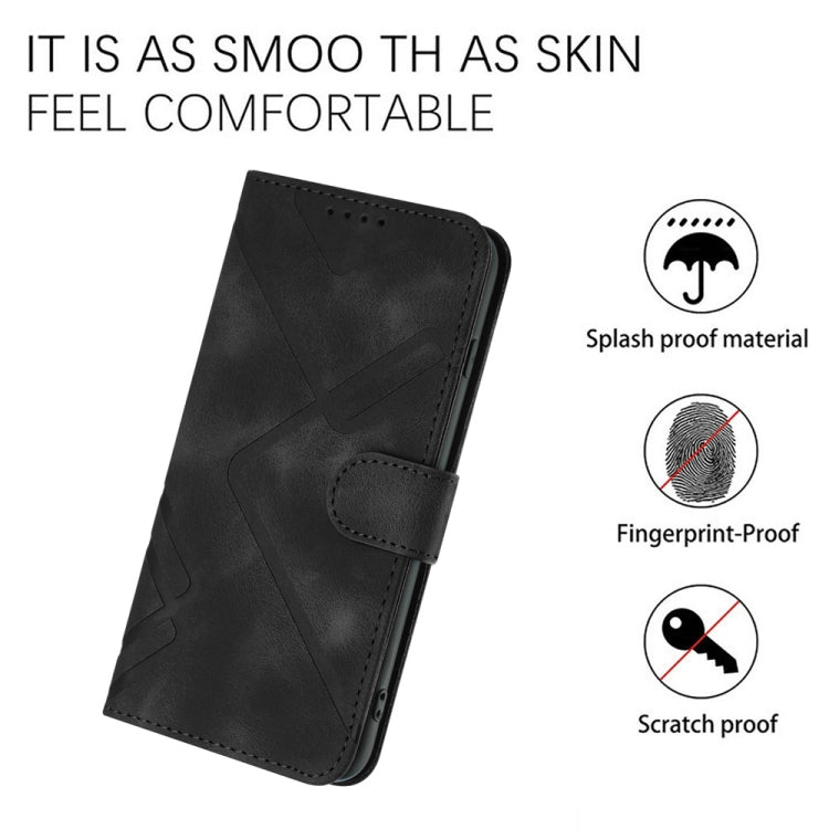 For Samsung Galaxy S25 Ultra 5G Line Pattern Skin Feel Leather Phone Case(Black) - Galaxy S25 Ultra 5G Cases by PMC Jewellery | Online Shopping South Africa | PMC Jewellery | Buy Now Pay Later Mobicred