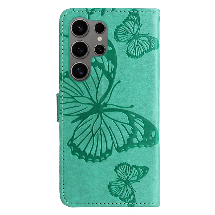 For Samsung Galaxy S25 Ultra 5G 3D Butterfly Embossed Pattern Flip Leather Phone Case(Green) - Galaxy S25 Ultra 5G Cases by PMC Jewellery | Online Shopping South Africa | PMC Jewellery | Buy Now Pay Later Mobicred