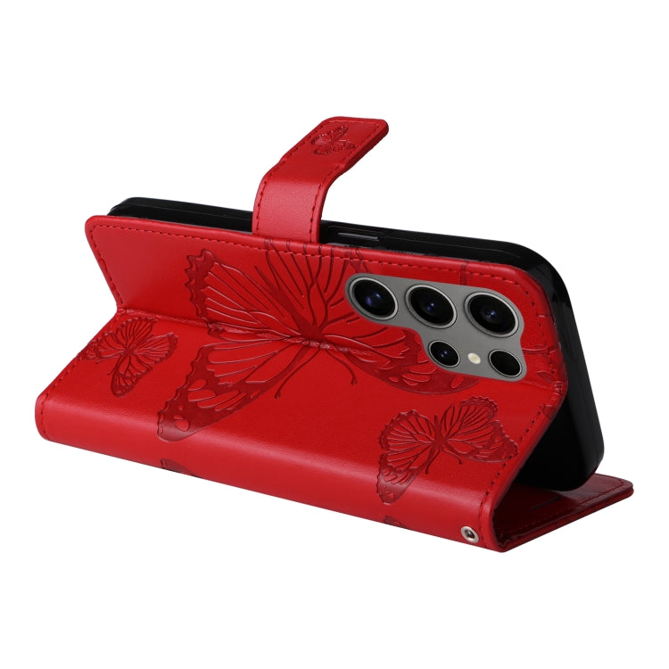For Samsung Galaxy S25 Ultra 5G 3D Butterfly Embossed Pattern Flip Leather Phone Case(Red) - Galaxy S25 Ultra 5G Cases by PMC Jewellery | Online Shopping South Africa | PMC Jewellery | Buy Now Pay Later Mobicred