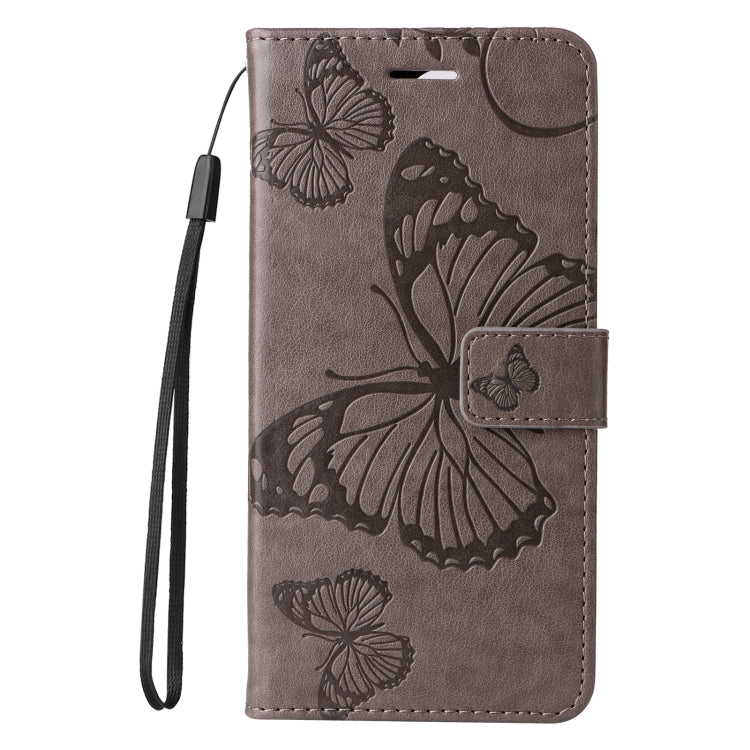 For Samsung Galaxy S25 Ultra 5G 3D Butterfly Embossed Pattern Flip Leather Phone Case(Grey) - Galaxy S25 Ultra 5G Cases by PMC Jewellery | Online Shopping South Africa | PMC Jewellery | Buy Now Pay Later Mobicred