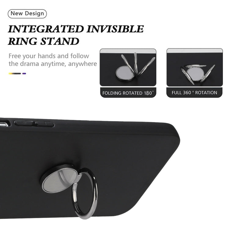 For Samsung Galaxy S25 5G Matte Ring Holder TPU Phone Case(Black) - Galaxy S25 5G Cases by PMC Jewellery | Online Shopping South Africa | PMC Jewellery | Buy Now Pay Later Mobicred