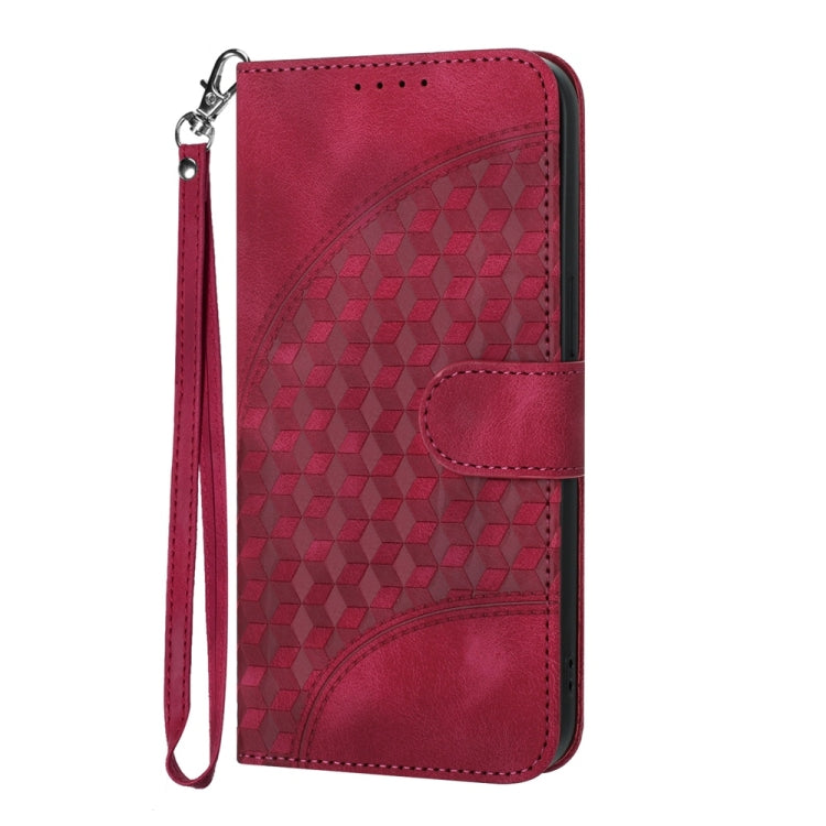 For Samsung Galaxy S25 5G YX0060 Elephant Head Embossed Phone Leather Case with Lanyard(Rose Red) - Galaxy S25 5G Cases by PMC Jewellery | Online Shopping South Africa | PMC Jewellery | Buy Now Pay Later Mobicred