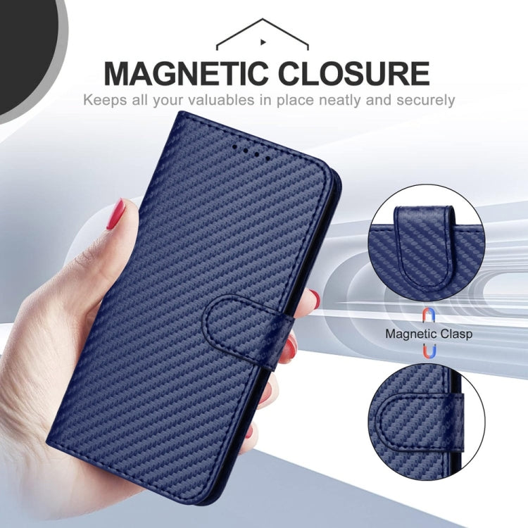 For Samsung Galaxy S25 5G YX0070 Carbon Fiber Buckle Leather Phone Case with Lanyard(Royal Blue) - Galaxy S25 5G Cases by PMC Jewellery | Online Shopping South Africa | PMC Jewellery | Buy Now Pay Later Mobicred