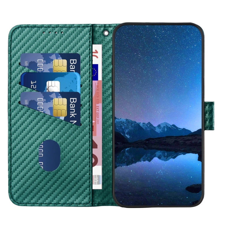 For Samsung Galaxy S25+ 5G YX0070 Carbon Fiber Buckle Leather Phone Case with Lanyard(Dark Green) - Galaxy S25+ 5G Cases by PMC Jewellery | Online Shopping South Africa | PMC Jewellery | Buy Now Pay Later Mobicred