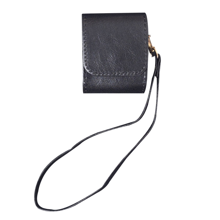 For AirPods 1 / 2 Cowhide Texture PU Headset Shockproof Case(Black) - For AirPods 1/2 by PMC Jewellery | Online Shopping South Africa | PMC Jewellery | Buy Now Pay Later Mobicred