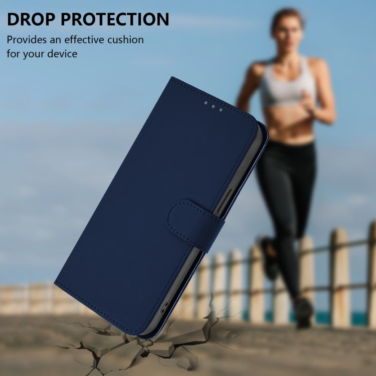 For Ulefone Note 14 Skin Feel Solid Color Leather Phone Case with Lanyard(Navy Blue) - Ulefone Cases by PMC Jewellery | Online Shopping South Africa | PMC Jewellery | Buy Now Pay Later Mobicred