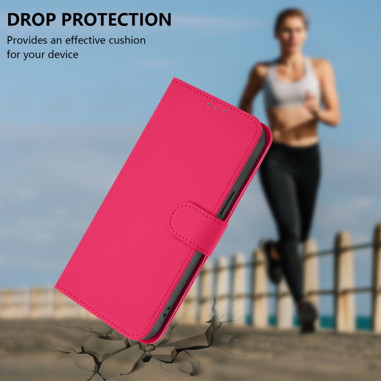 For Ulefone Note 14 Skin Feel Solid Color Leather Phone Case with Lanyard(Rose Red) - free shipping - PMC Jewellery - Order now!