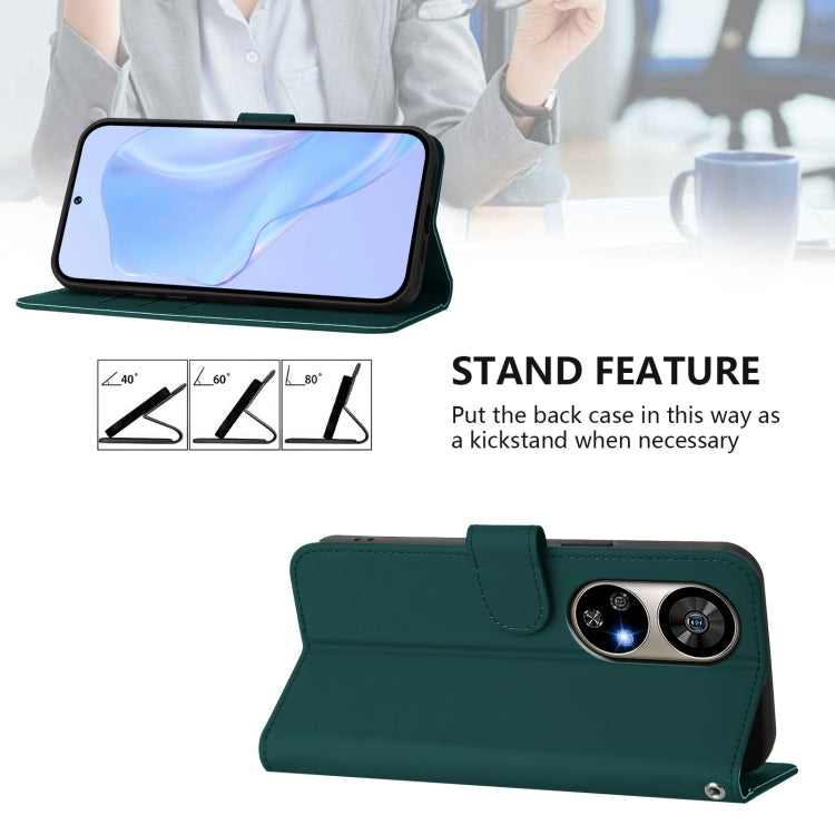 For Ulefone Note 17 Pro Skin Feel Solid Color Leather Phone Case with Lanyard(Dark Green) - Ulefone Cases by PMC Jewellery | Online Shopping South Africa | PMC Jewellery | Buy Now Pay Later Mobicred