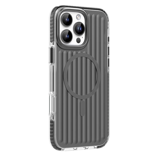 For iPhone 16 Pro Mutural Corrugated Texture Magsafe Magnetic Shockproof Phone Case(Dark Grey) - iPhone 16 Pro Cases by Mutural | Online Shopping South Africa | PMC Jewellery | Buy Now Pay Later Mobicred