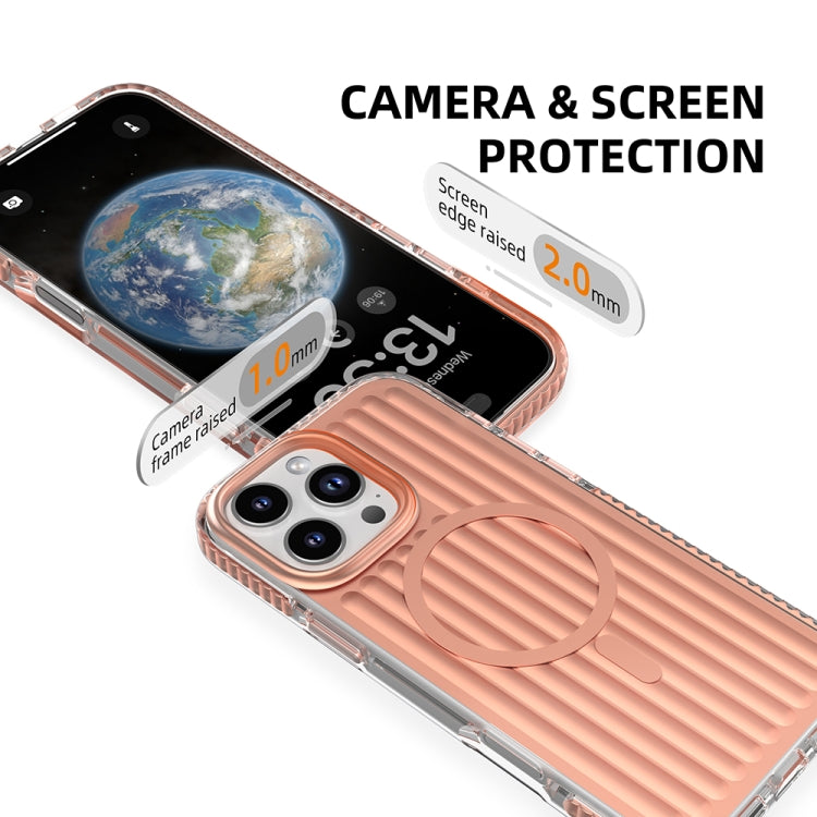 For iPhone 16 Pro Mutural Corrugated Texture Magsafe Magnetic Shockproof Phone Case(Antique Brass) - iPhone 16 Pro Cases by Mutural | Online Shopping South Africa | PMC Jewellery | Buy Now Pay Later Mobicred