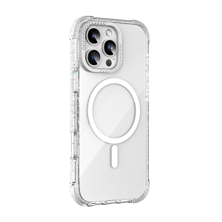 For iPhone 16 Pro Mutural Blink Series Glitter Edge MagSafe Magnetic Phone Case(White) - iPhone 16 Pro Cases by Mutural | Online Shopping South Africa | PMC Jewellery | Buy Now Pay Later Mobicred