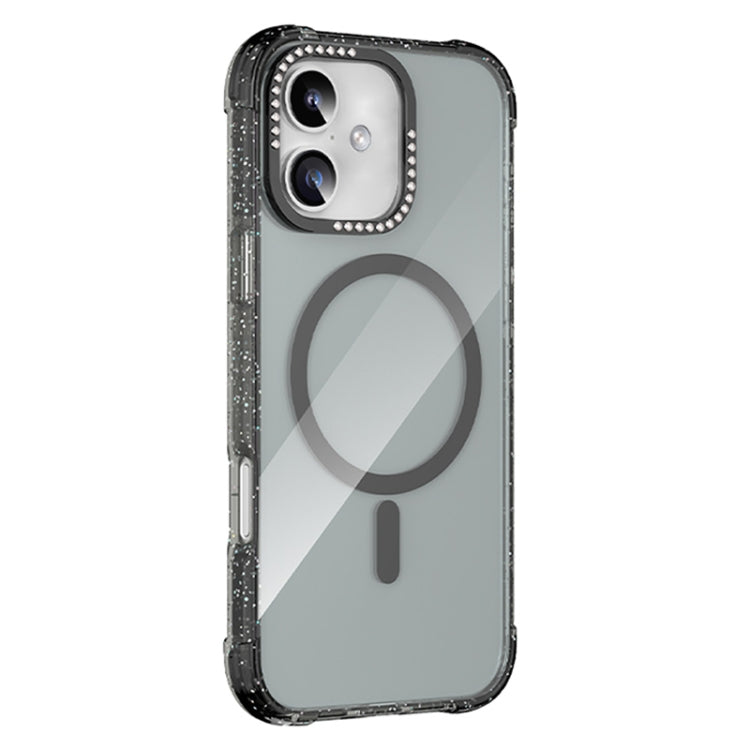 For iPhone 16 Mutural Blink Series Glitter Edge MagSafe Magnetic Phone Case(Black) - iPhone 16 Cases by Mutural | Online Shopping South Africa | PMC Jewellery | Buy Now Pay Later Mobicred