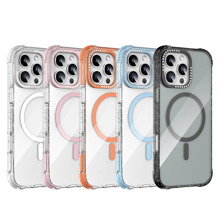 For iPhone 16 Pro Mutural Blink Series Glitter Edge MagSafe Magnetic Phone Case(Orange) - iPhone 16 Pro Cases by Mutural | Online Shopping South Africa | PMC Jewellery | Buy Now Pay Later Mobicred