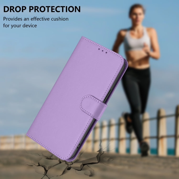 For Motorola Edge 5G 2024 Skin Feel Solid Color Leather Phone Case with Lanyard(Lavender Purple) - Motorola Cases by PMC Jewellery | Online Shopping South Africa | PMC Jewellery | Buy Now Pay Later Mobicred