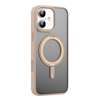 For iPhone 16 Mutural Armor Series MagSafe Magnetic Holder Phone Case(Desert Gold) - iPhone 16 Cases by Mutural | Online Shopping South Africa | PMC Jewellery | Buy Now Pay Later Mobicred