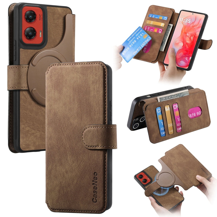 For Motorola Moto G Stylus 5G 2024 CaseNeo MagSafe RFID Anti-theft Retro Leather Phone Case(Brown) - Motorola Cases by CaseNeo | Online Shopping South Africa | PMC Jewellery | Buy Now Pay Later Mobicred