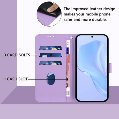 For Huawei Pura 70 Pro / 70 Pro+ Skin Feel Solid Color Leather Phone Case with Lanyard(Lavender Purple) - Huawei Cases by PMC Jewellery | Online Shopping South Africa | PMC Jewellery | Buy Now Pay Later Mobicred