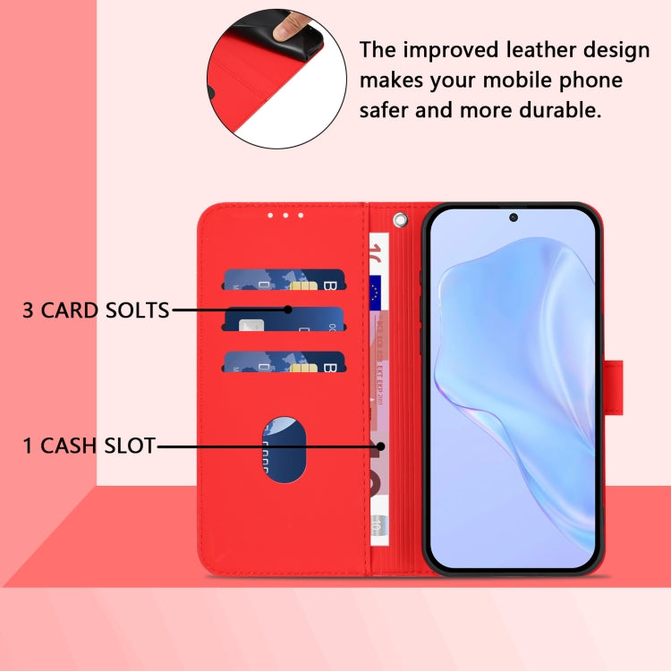 For Honor Magic6 Pro Skin Feel Solid Color Leather Phone Case with Lanyard(Red) - Honor Cases by PMC Jewellery | Online Shopping South Africa | PMC Jewellery | Buy Now Pay Later Mobicred