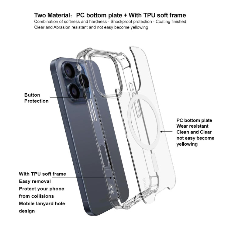 For iPhone 16 Pro IMAK Space Shield PC + TPU Airbag Shockproof MagSafe Phone Case(Transparent) - iPhone 16 Pro Cases by imak | Online Shopping South Africa | PMC Jewellery | Buy Now Pay Later Mobicred