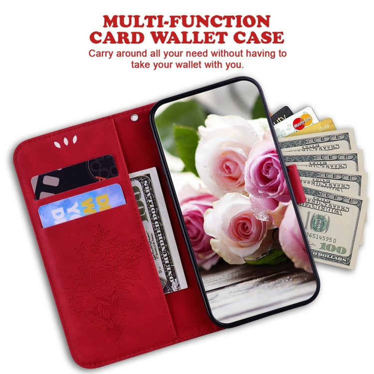 For Samsung Galaxy S25+ 5G Butterfly Rose Embossed Leather Phone Case(Red) - free shipping - PMC Jewellery - Order now!