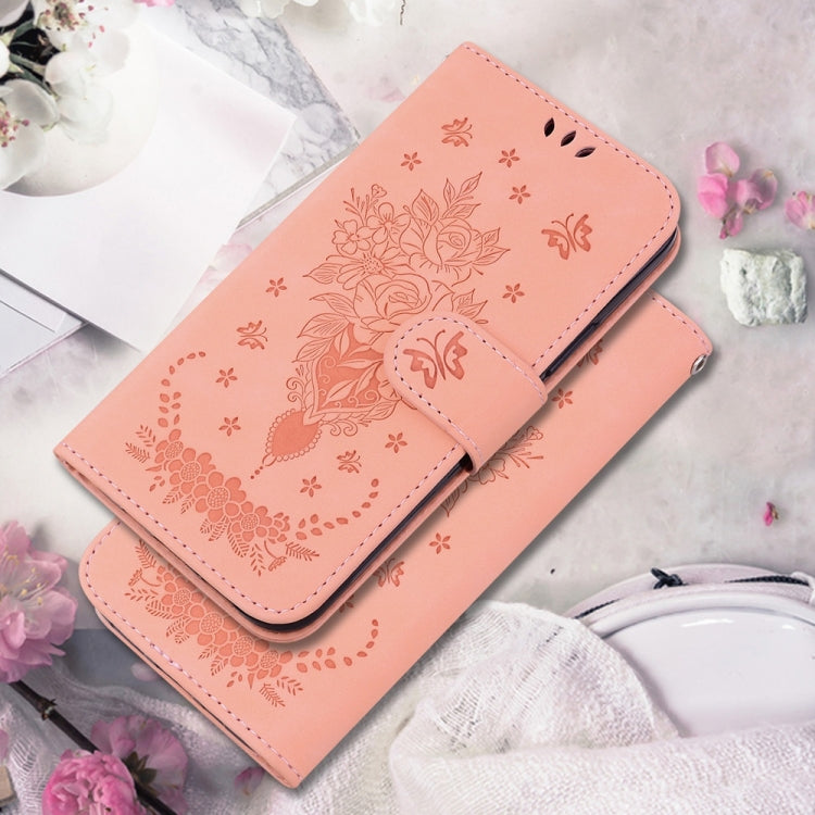 For Samsung Galaxy S25 Ultra 5G Butterfly Rose Embossed Leather Phone Case(Pink) - Galaxy S25 Ultra 5G Cases by PMC Jewellery | Online Shopping South Africa | PMC Jewellery | Buy Now Pay Later Mobicred