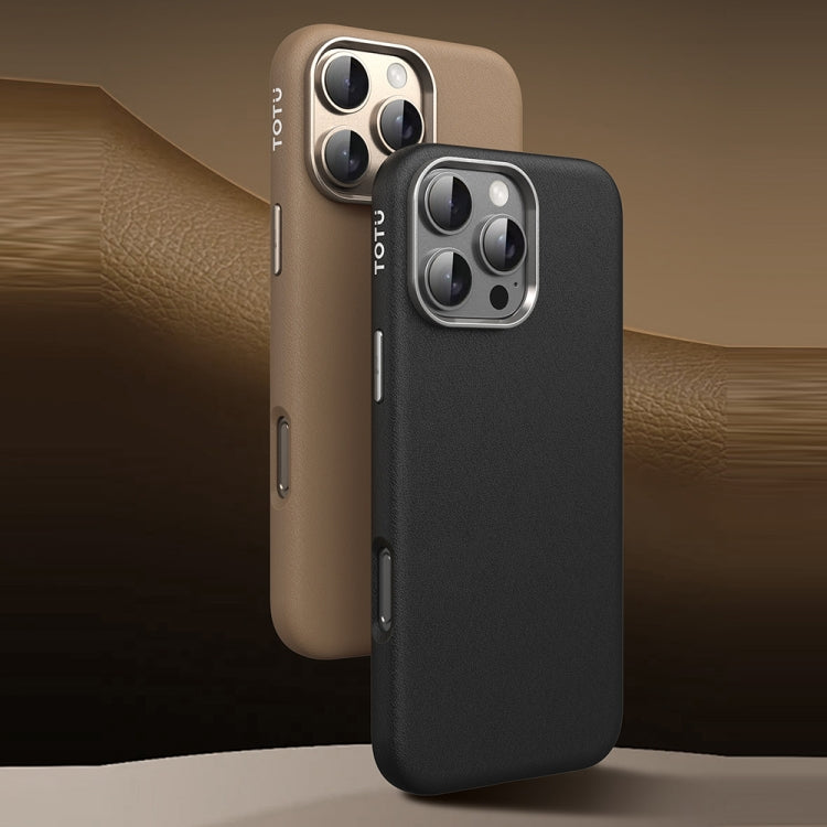 For iPhone 16 Pro TOTU PC-17 Mulsanne Series Plain Leather MagSafe Magnetic Phone Case(Titanium) - iPhone 16 Pro Cases by TOTUDESIGN | Online Shopping South Africa | PMC Jewellery | Buy Now Pay Later Mobicred