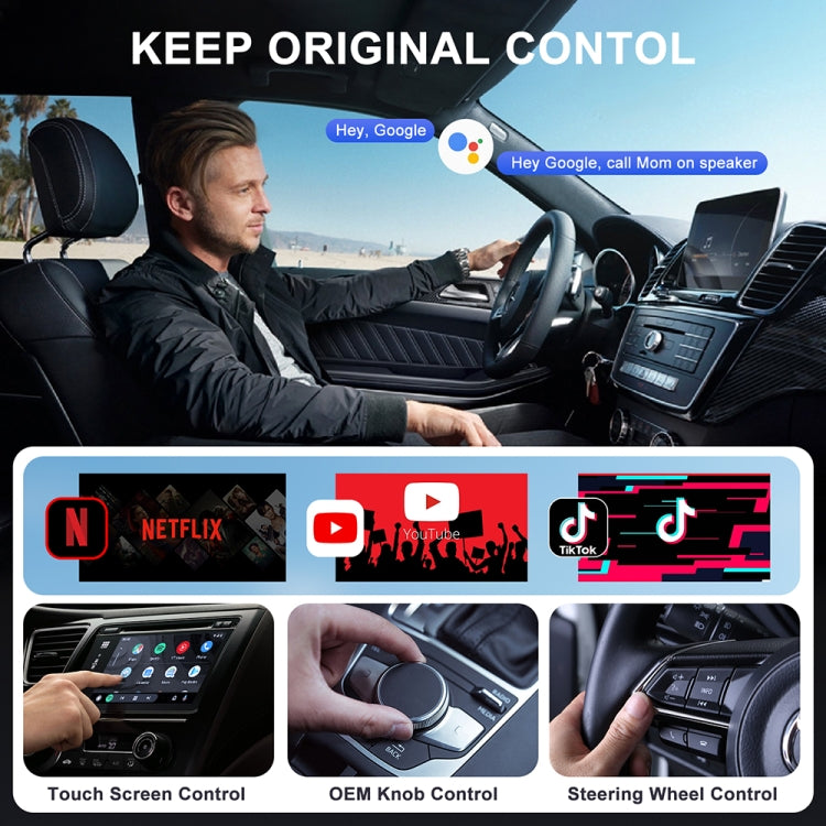 USB Interface Wired to Wireless CarPlay Auto Adapter for Android, Specification:Square(Black) - Bluetooth Adapters by PMC Jewellery | Online Shopping South Africa | PMC Jewellery | Buy Now Pay Later Mobicred