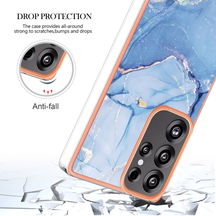 For Samsung Galaxy S25 Ultra 5G Electroplating Marble Dual-side IMD Phone Case(Blue 018) - Galaxy S25 Ultra 5G Cases by PMC Jewellery | Online Shopping South Africa | PMC Jewellery | Buy Now Pay Later Mobicred