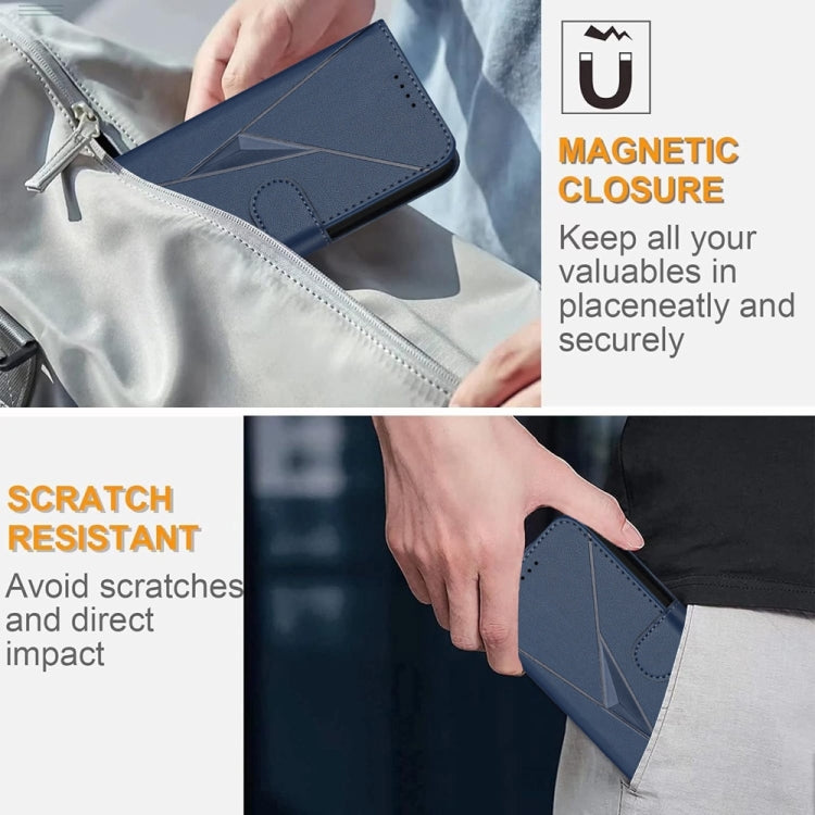 For iPhone 16e Triangle Pattern Buckle Clasp Leather Phone Case(Royal Blue) - free shipping - PMC TechLife - Order now!