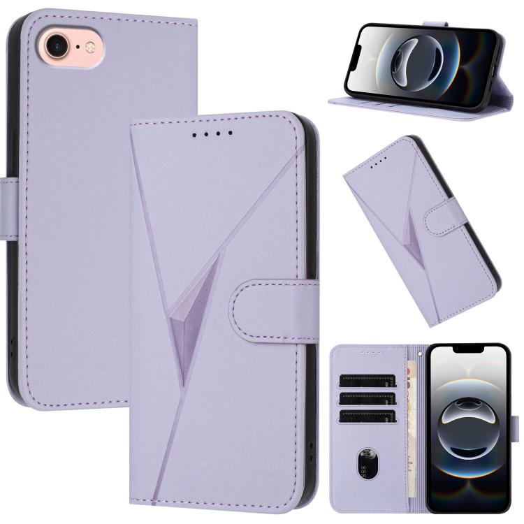 For iPhone 16e Triangle Pattern Buckle Clasp Leather Phone Case(Light Purple) - free shipping - PMC TechLife - Order now!