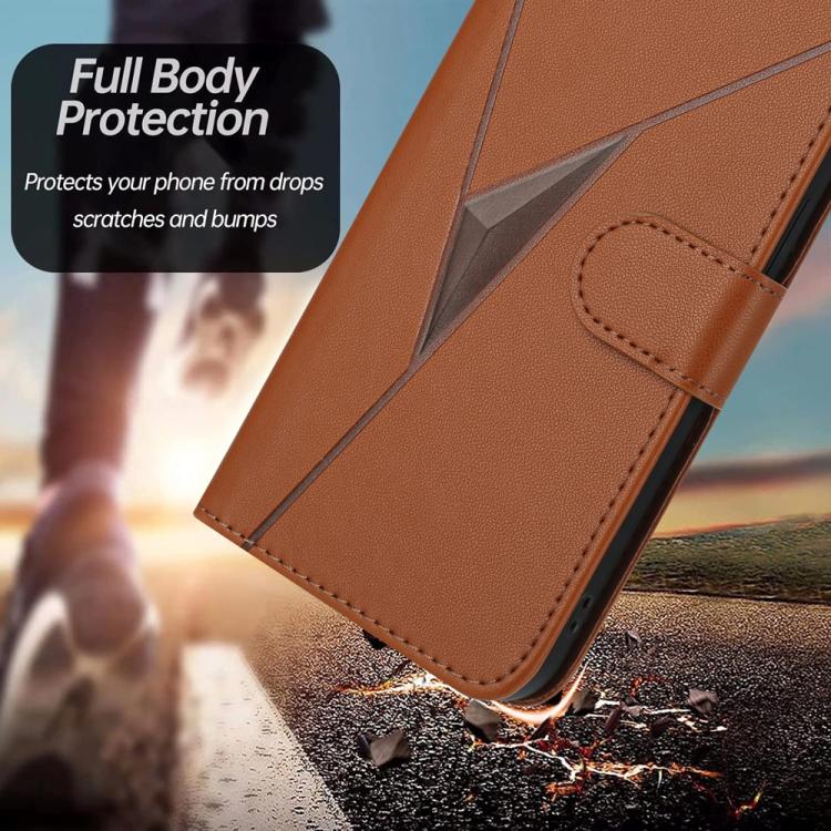 For iPhone 17 Triangle Pattern Buckle Clasp Leather Phone Case(Brown) - free shipping - PMc TechLife - Order now!