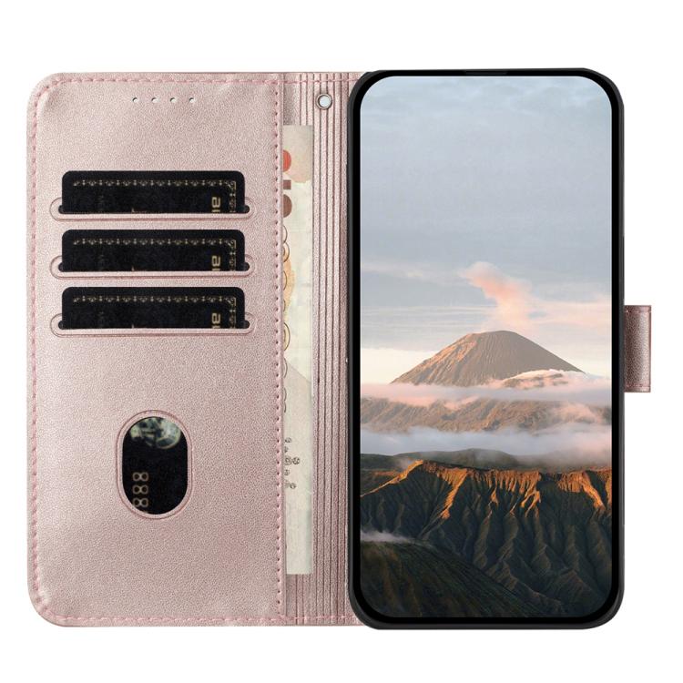 For iPhone 17 Triangle Pattern Buckle Clasp Leather Phone Case(Rose Gold) - free shipping - PMc TechLife - Order now!