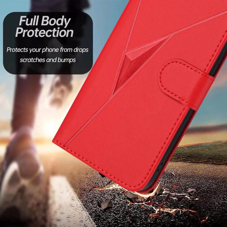 For iPhone 17 Air Triangle Pattern Buckle Clasp Leather Phone Case(Red) - free shipping - PMc TechLife - Order now!