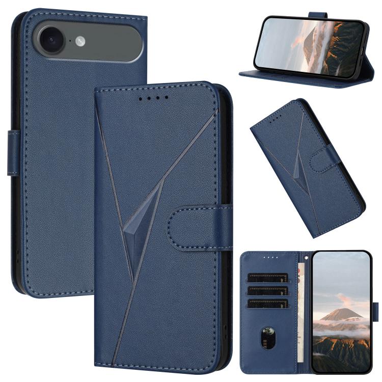 For iPhone 17 Air Triangle Pattern Buckle Clasp Leather Phone Case(Royal Blue) - free shipping - PMc TechLife - Order now!