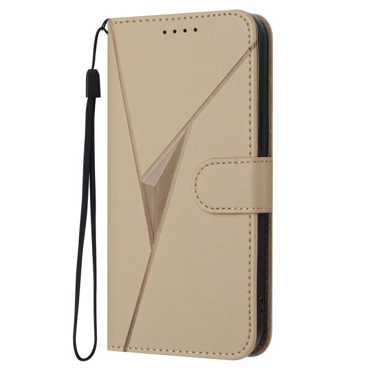 For iPhone 17 Air Triangle Pattern Buckle Clasp Leather Phone Case(Gold) - free shipping - PMc TechLife - Order now!