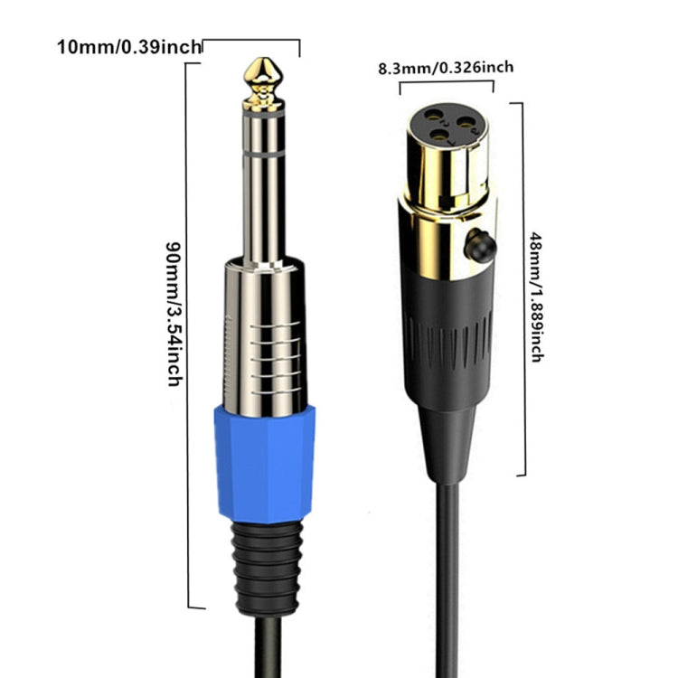 Mini 3 Pin XLR to 6.35mm Stereo Microphone Aux Audio Cable Coiled Adapter Cable, Length: 0.5m(Black) - Microphone Audio Cable & Connector by PMC TechLife | Online Shopping South Africa | PMC TechLife | Buy Now Pay Later Mobicred