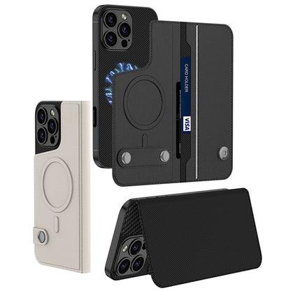 For iPhone 16 Pro GKK Detachable Flip Leather MagSafe Phone Case(Carbon Fiber) - iPhone 16 Pro Cases by GKK | Online Shopping South Africa | PMC Jewellery | Buy Now Pay Later Mobicred