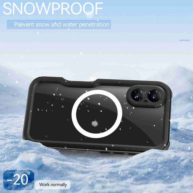 For iPhone 16 RedPepper IP68 Waterproof Triple-proof MagSafe Phone Case(Black) - free shipping - PMC Jewellery - Order now!