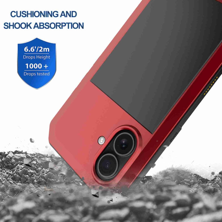 For iPhone 16 RedPepper Triple-proof Metal Phone Case(Red) - iPhone 16 Cases by RedPepper | Online Shopping South Africa | PMC Jewellery | Buy Now Pay Later Mobicred