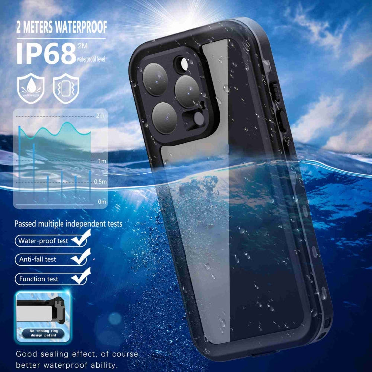 For iPhone 16 Pro RedPepper Transparent Dot IP68 Waterproof Triple-proof Phone Case(Black Dark Grey) - free shipping - PMC Jewellery - Order now!