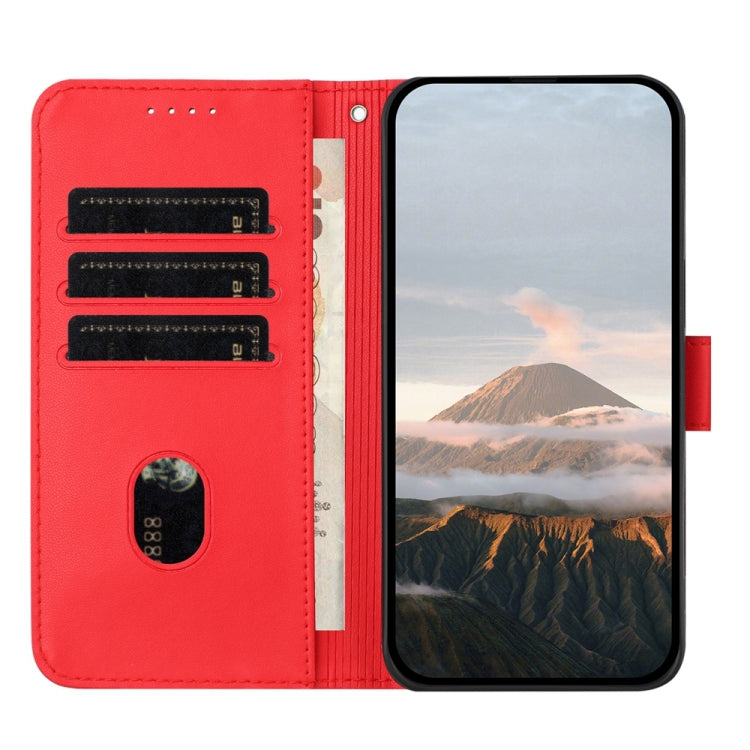For Samsung Galaxy S25+ 5G Triangle Pattern Buckle Clasp Leather Phone Case(Red) - Galaxy S25+ 5G Cases by PMC Jewellery | Online Shopping South Africa | PMC Jewellery | Buy Now Pay Later Mobicred