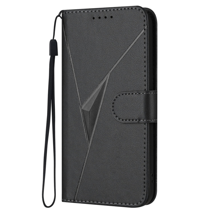 For Samsung Galaxy S25+ 5G Triangle Pattern Buckle Clasp Leather Phone Case(Black) - Galaxy S25+ 5G Cases by PMC Jewellery | Online Shopping South Africa | PMC Jewellery | Buy Now Pay Later Mobicred