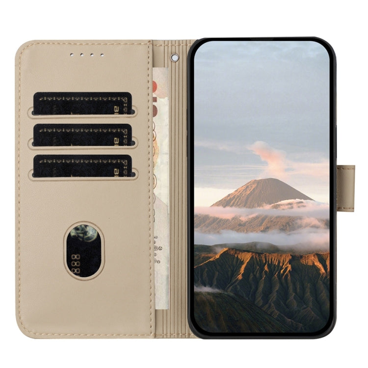 For Samsung Galaxy S25+ 5G Triangle Pattern Buckle Clasp Leather Phone Case(Gold) - Galaxy S25+ 5G Cases by PMC Jewellery | Online Shopping South Africa | PMC Jewellery | Buy Now Pay Later Mobicred
