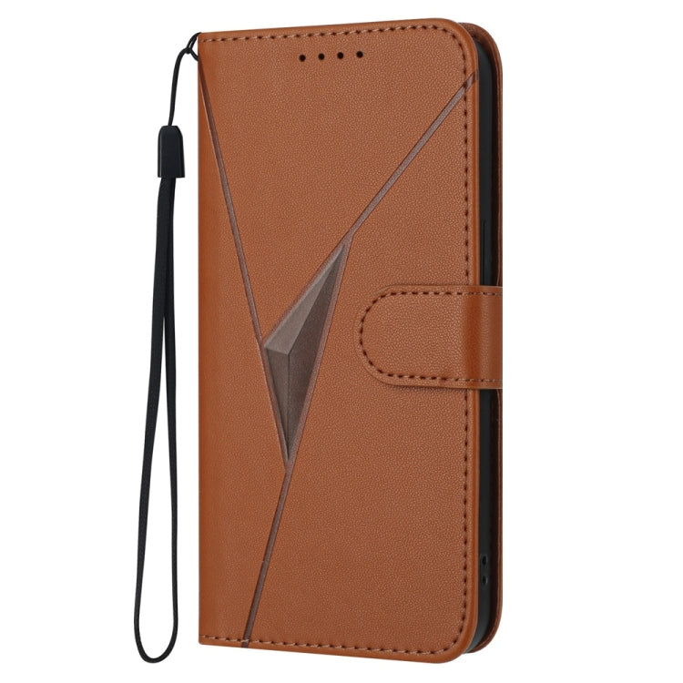 For Samsung Galaxy S25 Ultra 5G Triangle Pattern Buckle Clasp Leather Phone Case(Brown) - Galaxy S25 Ultra 5G Cases by PMC Jewellery | Online Shopping South Africa | PMC Jewellery | Buy Now Pay Later Mobicred