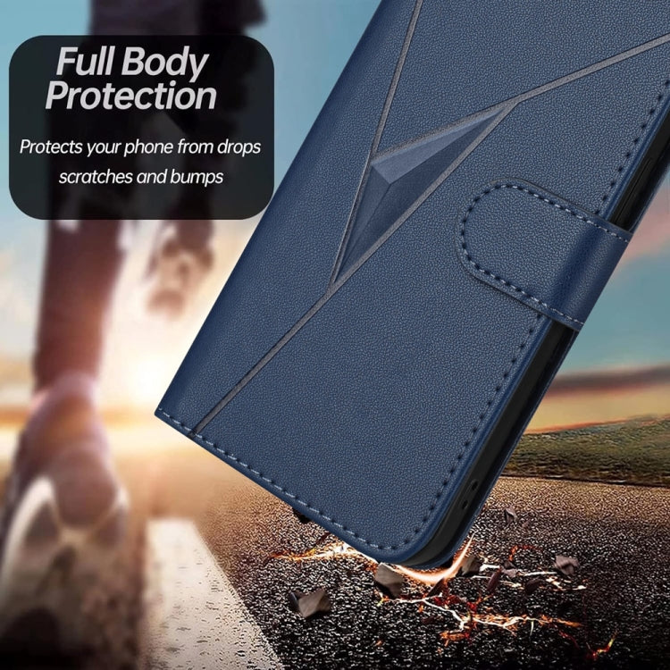 For Samsung Galaxy S25 Ultra 5G Triangle Pattern Buckle Clasp Leather Phone Case(Royal Blue) - Galaxy S25 Ultra 5G Cases by PMC Jewellery | Online Shopping South Africa | PMC Jewellery | Buy Now Pay Later Mobicred