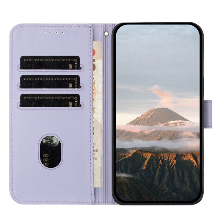 For Samsung Galaxy S25 Ultra 5G Triangle Pattern Buckle Clasp Leather Phone Case(Light Purple) - Galaxy S25 Ultra 5G Cases by PMC Jewellery | Online Shopping South Africa | PMC Jewellery | Buy Now Pay Later Mobicred