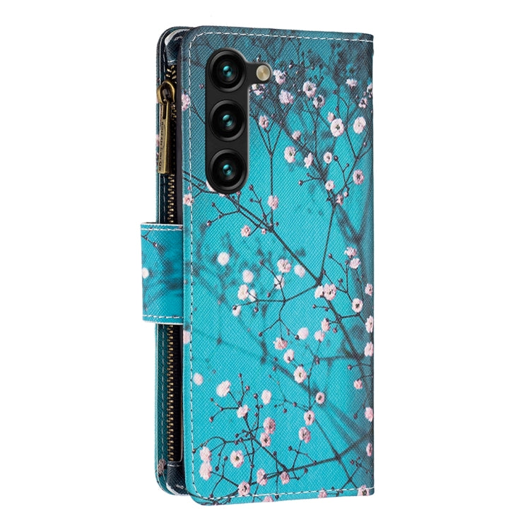 For Samsung Galaxy S25+ 5G Colored Drawing Pattern Zipper Leather Phone Case(Plum Blossom) - Galaxy S25+ 5G Cases by PMC Jewellery | Online Shopping South Africa | PMC Jewellery | Buy Now Pay Later Mobicred