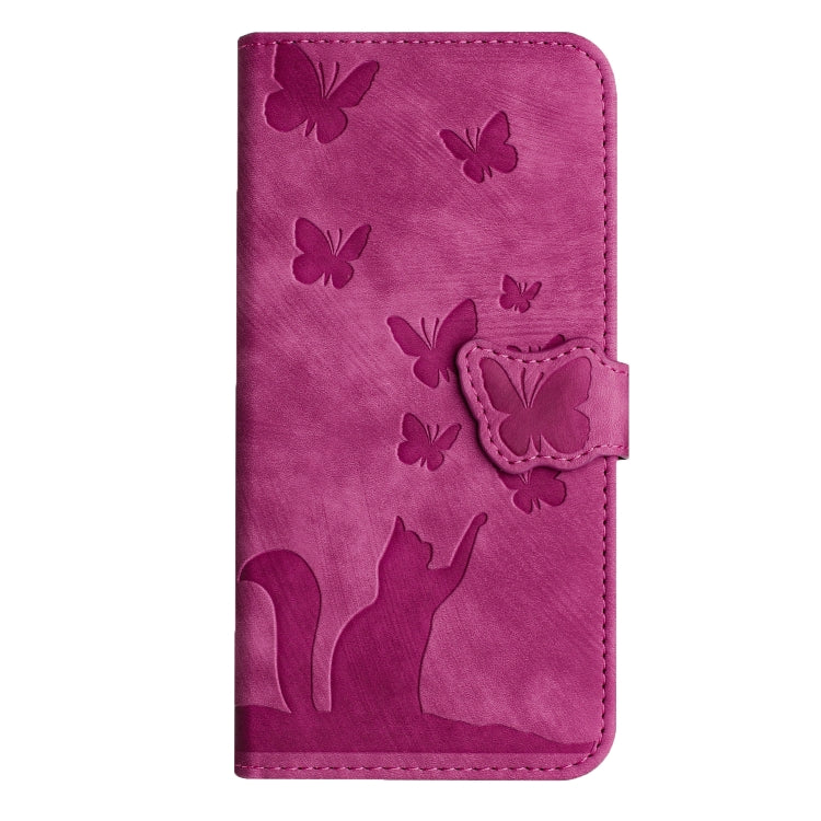 For Samsung Galaxy S25 Ultra 5G Butterfly Cat Embossing Flip Leather Phone Case(Pink) - Galaxy S25 Ultra 5G Cases by PMC Jewellery | Online Shopping South Africa | PMC Jewellery | Buy Now Pay Later Mobicred