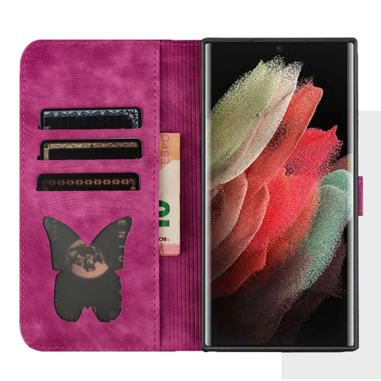 For Samsung Galaxy S25 Ultra 5G Butterfly Cat Embossing Flip Leather Phone Case(Pink) - Galaxy S25 Ultra 5G Cases by PMC Jewellery | Online Shopping South Africa | PMC Jewellery | Buy Now Pay Later Mobicred